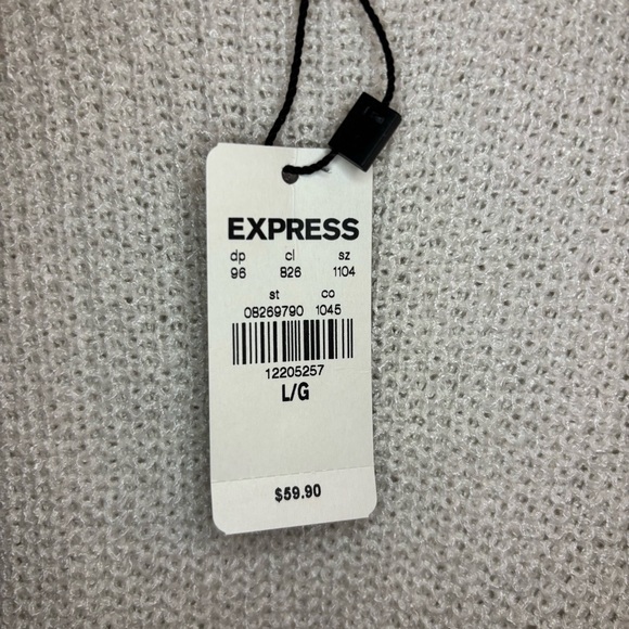 NWT Express Women’s White Long-sleeve Sweater Size L - Picture 7 of 11